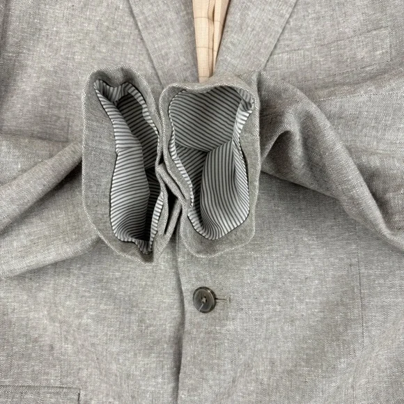 Stafford Linen Blend Sport Coat Mens 40R Tan Brown Classic Fit Blazer Preppy - Picture 9 of 16